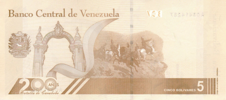 PN115 Venezuela - 5 Bolivares Year 2021